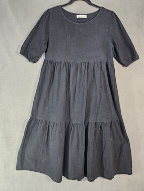 Hipster Row Womens Medium Lagenlook Tier Maxi Dress Gauze Grunge Artsy Oversized